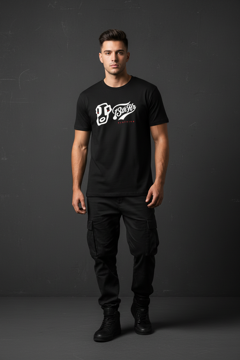 13thHr Black T-Shirt Enhanced