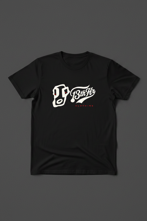 13thHr Clothing black t-shirt with logo graphic