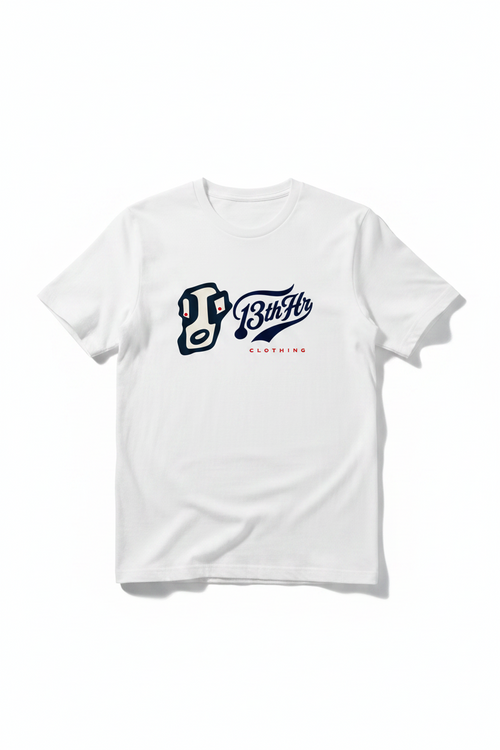 13thHr Clothing white t-shirt with logo graphic
