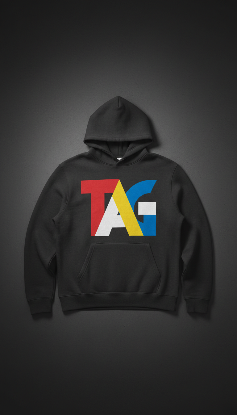 Tag Red graphic hoodie
